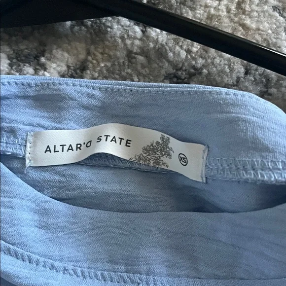 Altar'd State Light Blue Ruffle Peplum Blouse - Picture 3 of 3